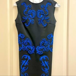 Clover Canyon Embroidered Mini Dress Size S Black/Blue